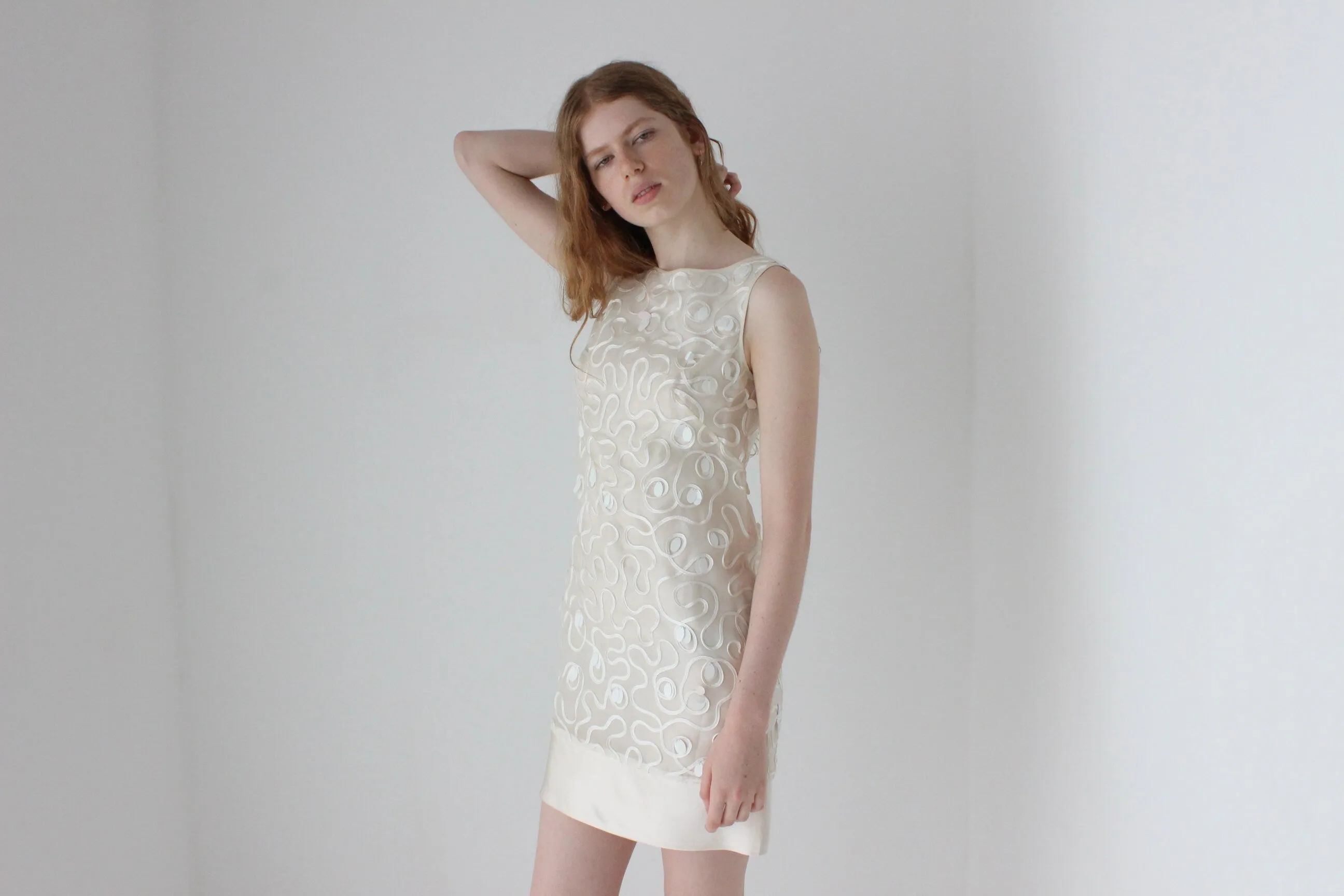 Y2K Marchesa Notte Silk & Sequin Cocktail Dress