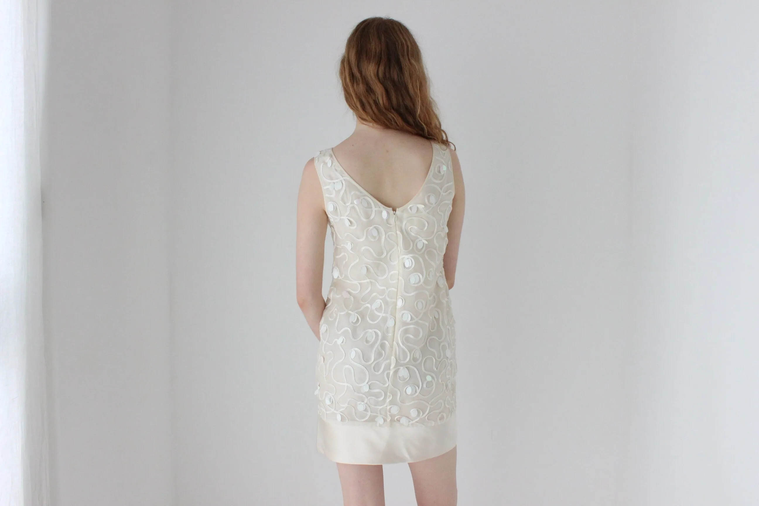 Y2K Marchesa Notte Silk & Sequin Cocktail Dress