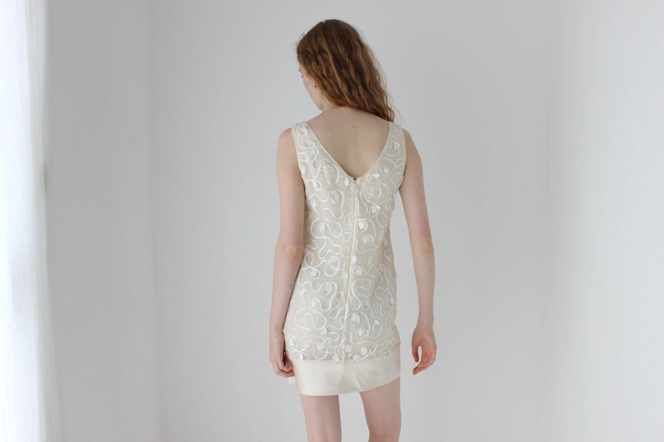 Y2K Marchesa Notte Silk & Sequin Cocktail Dress