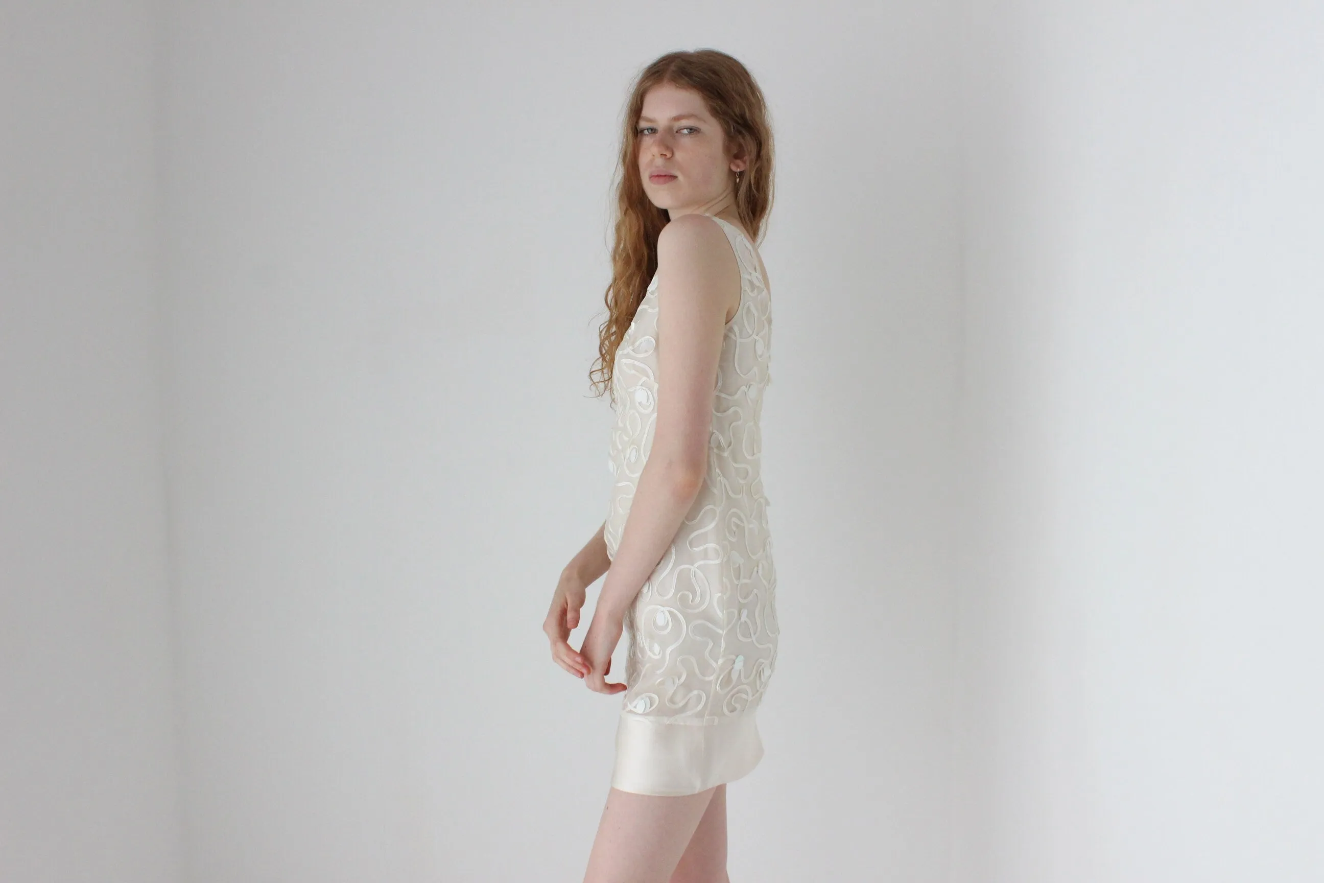 Y2K Marchesa Notte Silk & Sequin Cocktail Dress