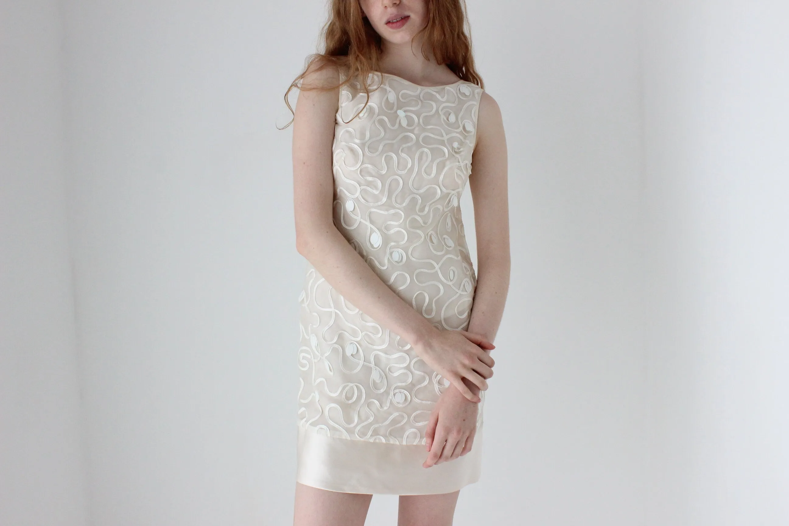 Y2K Marchesa Notte Silk & Sequin Cocktail Dress