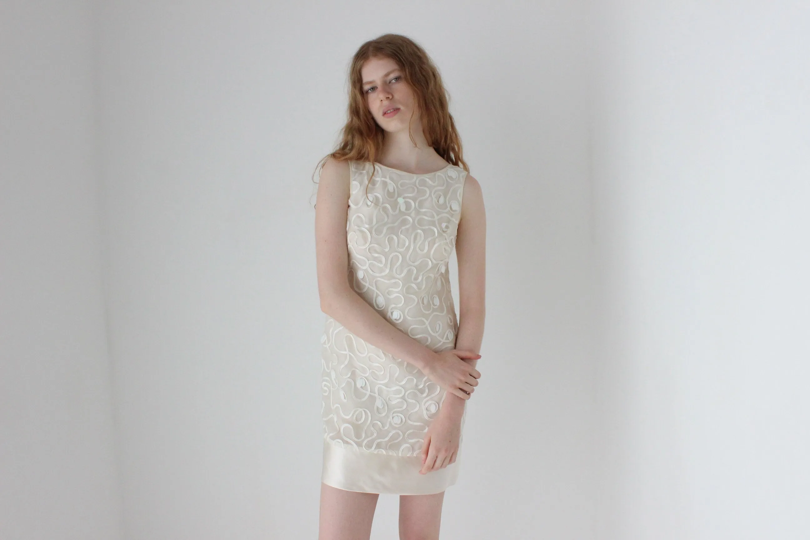 Y2K Marchesa Notte Silk & Sequin Cocktail Dress