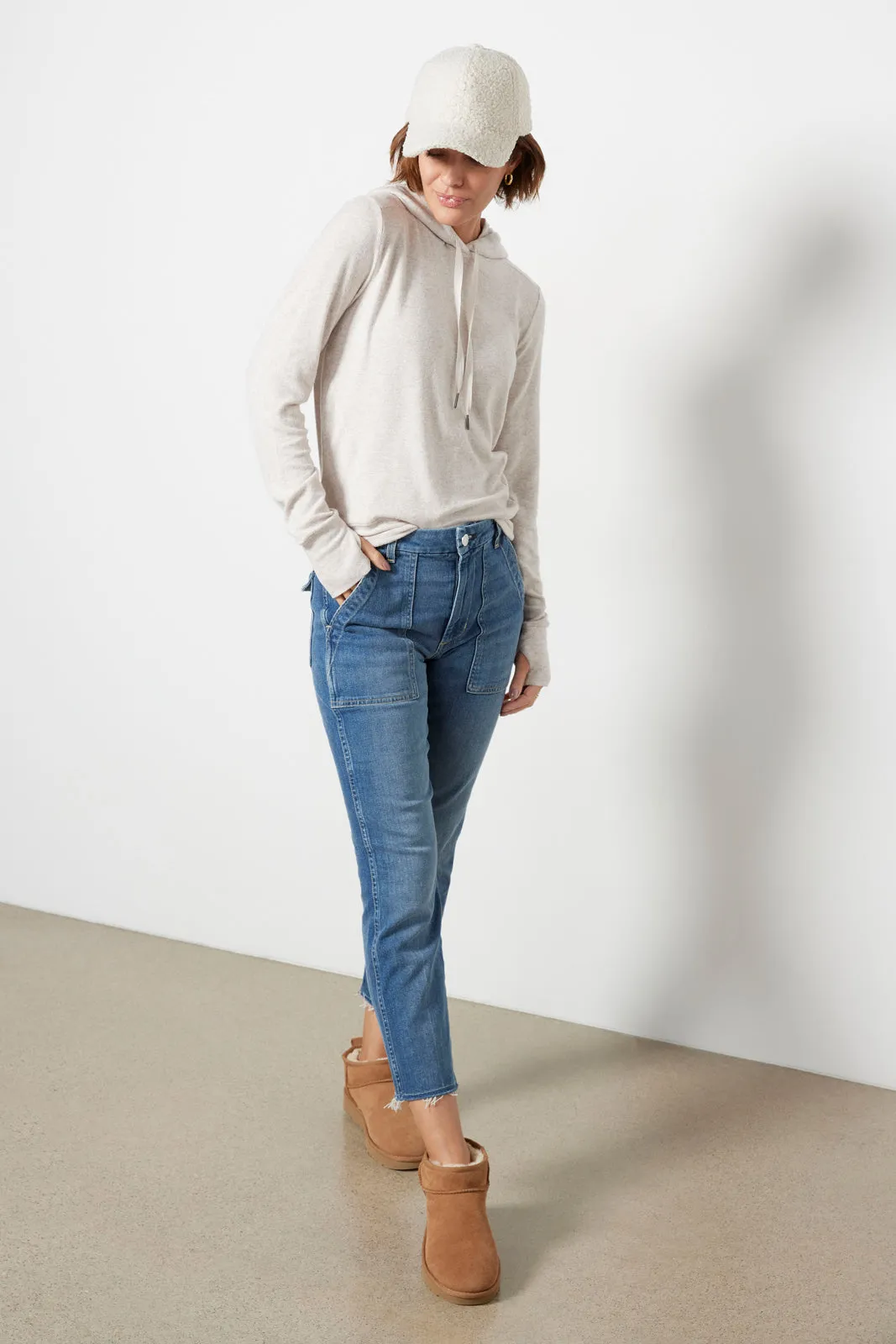 Zoey Rib Inset Hoodie